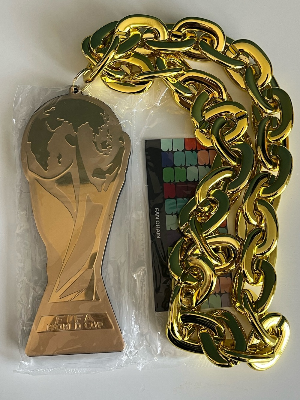 Official FIFA World Cup Trophyman Gold Chain Necklace 2026 Licensed Fan Gear NWT